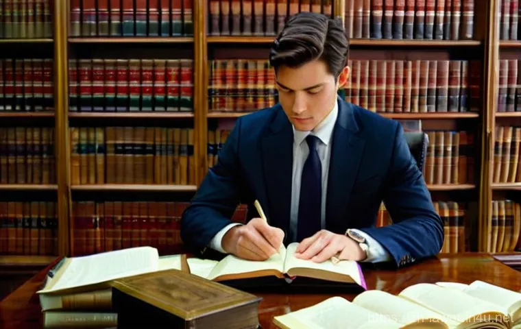 변호사 실무 초보자 팁 - **Prompt 1: The Foundations of Law**
    A young, determined professional in their late 20s or early...