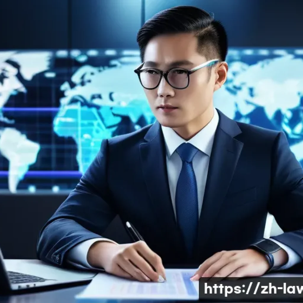변호사 경력 중간 전환 전략 - A modern Chinese professional lawyer in a sleek office setting, wearing formal business attire with ...