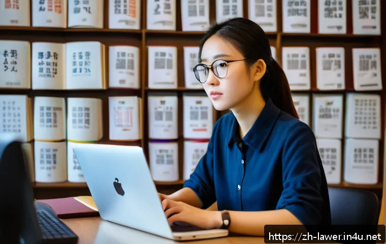 변호사 시험 준비를 위한 명언 모음 - A focused young Chinese woman studying diligently at a modern desk filled with law books, notebooks,...